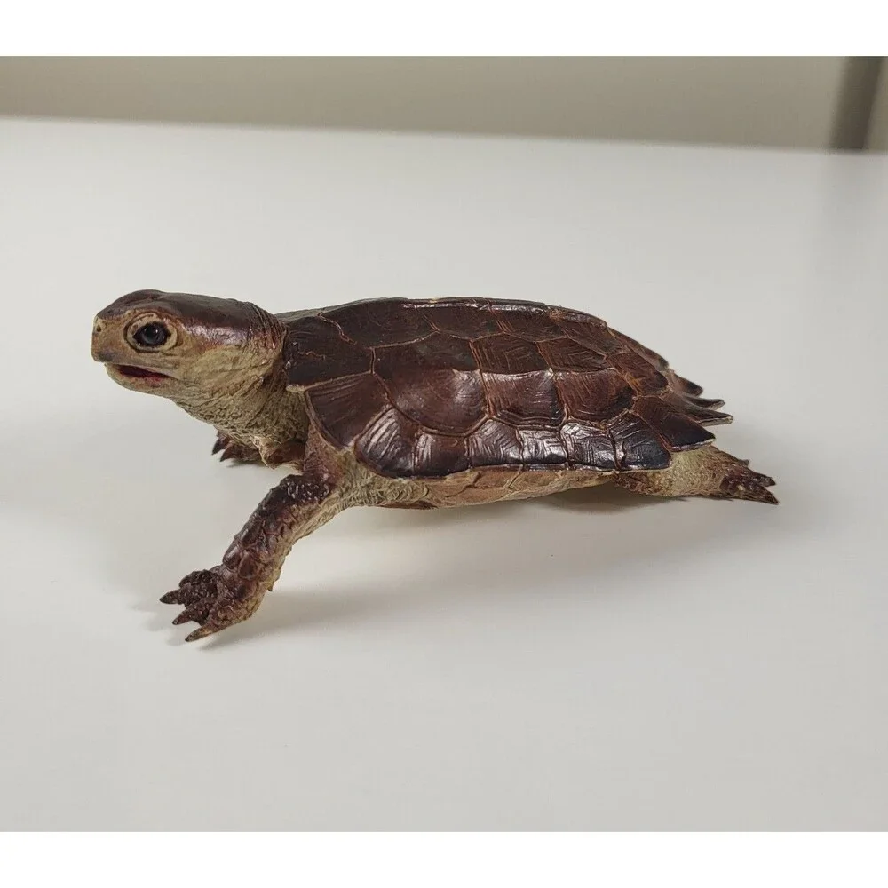 AAA Notched Rubber Tortoise Turtle Figure Realistic Discontinued Brown 4.75” L